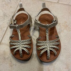 Carters size 8 kids gold sandals